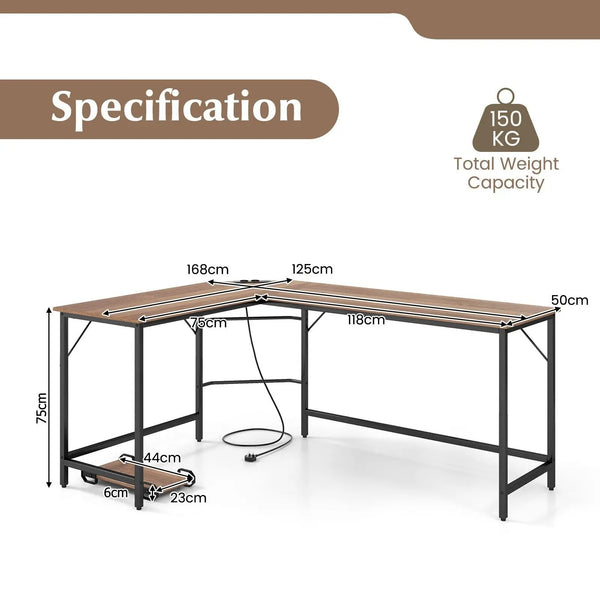 L-Shaped Computer Corner Desk