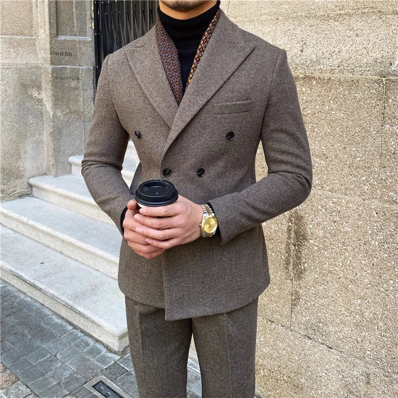 Formal double breasted slim fit suits