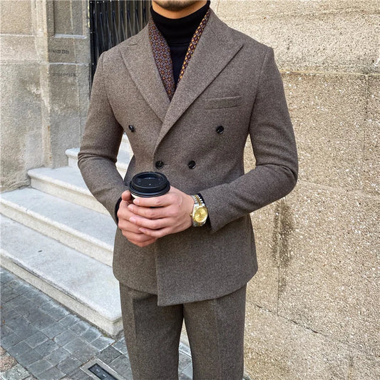 Formal double breasted slim fit suits