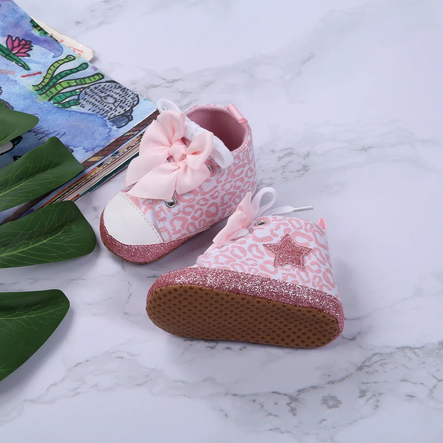 Leopard star printed baby shoes