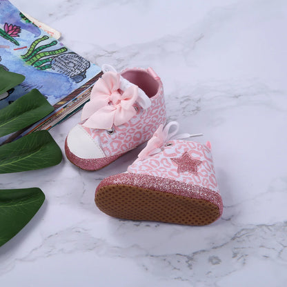 Leopard star printed baby shoes