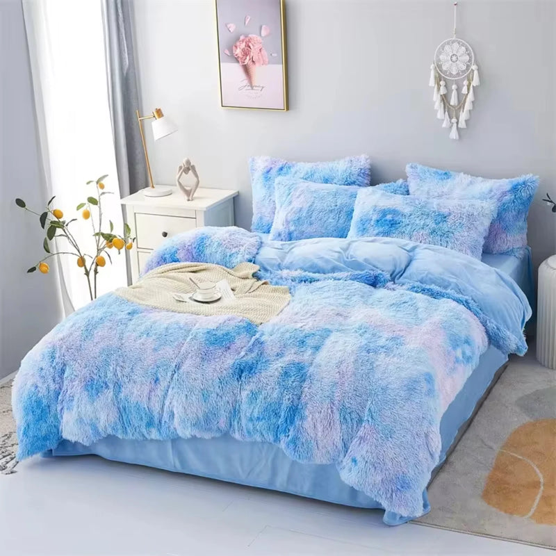 Warm and Cozy Plush Three-Piece Bedding Set