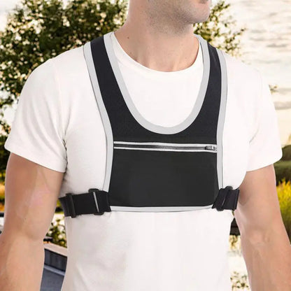 Reflective cycling vest sbr sports phone holder bag
