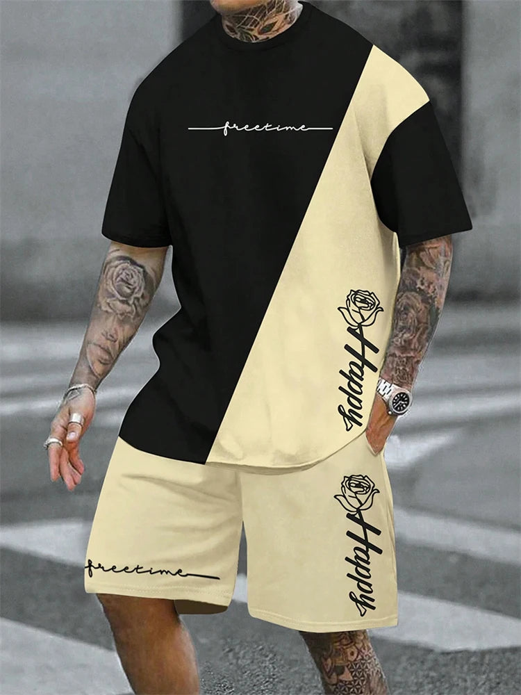 Fashion t-shirt shorts suit