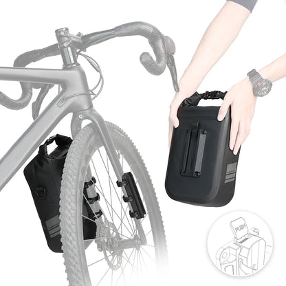 Waterproof quick release bike front fork bag