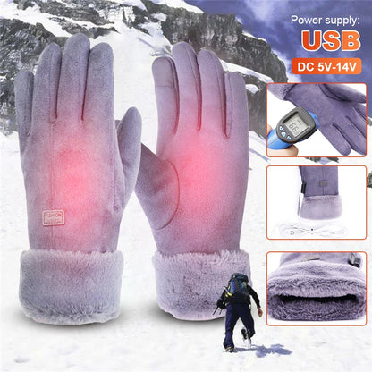 Usb heated 3 gear adjustment winter gloves
