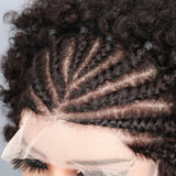 Braided Afro Puff Lace Frontal Hair Wig