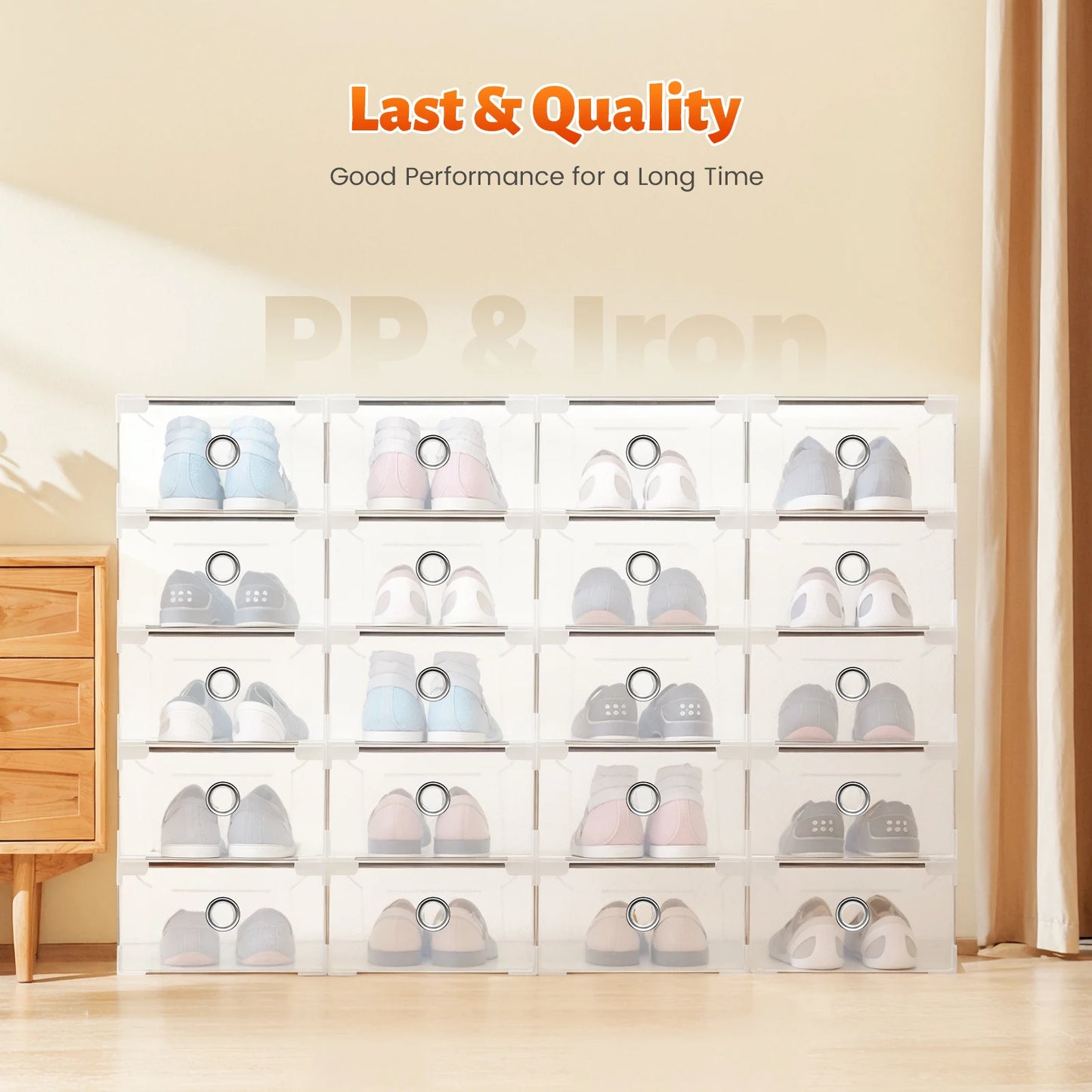Set of 20 Clear Shoe Boxes