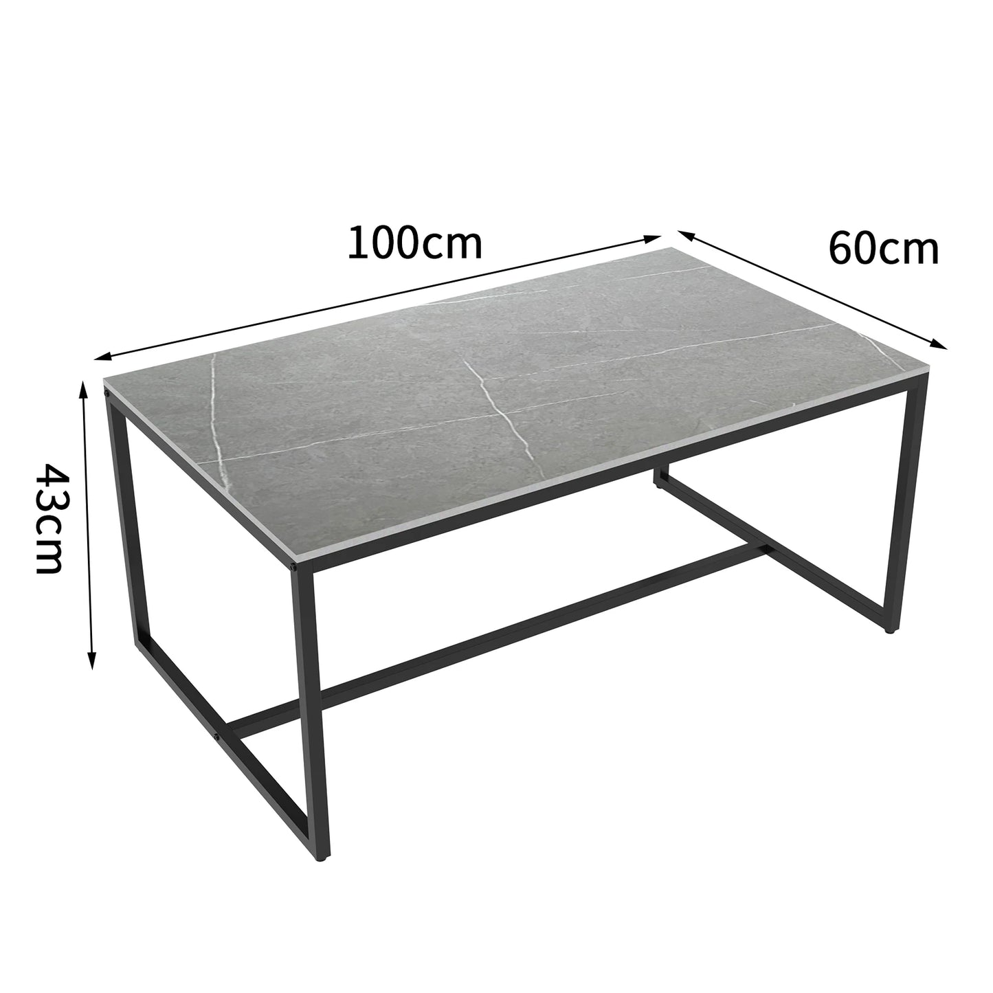Marble and metal frame coffee table
