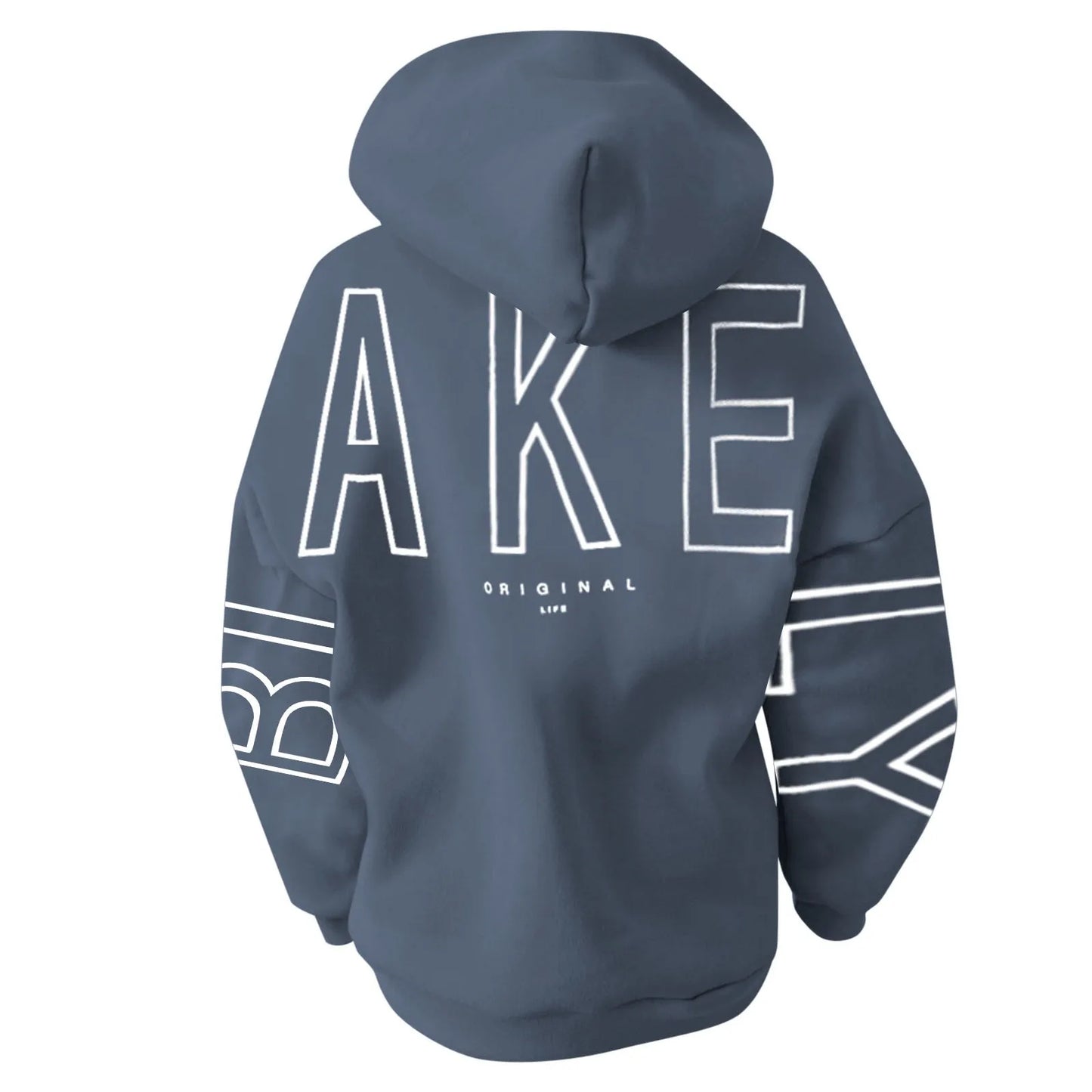 Women's letter printed long sleeved hooded pullover