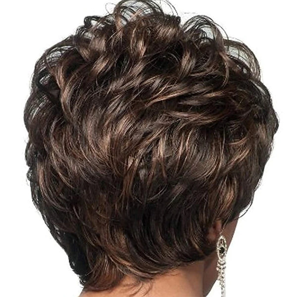 Short Fluffy Curly Heat-Resistant Synthetic Hair Wig
