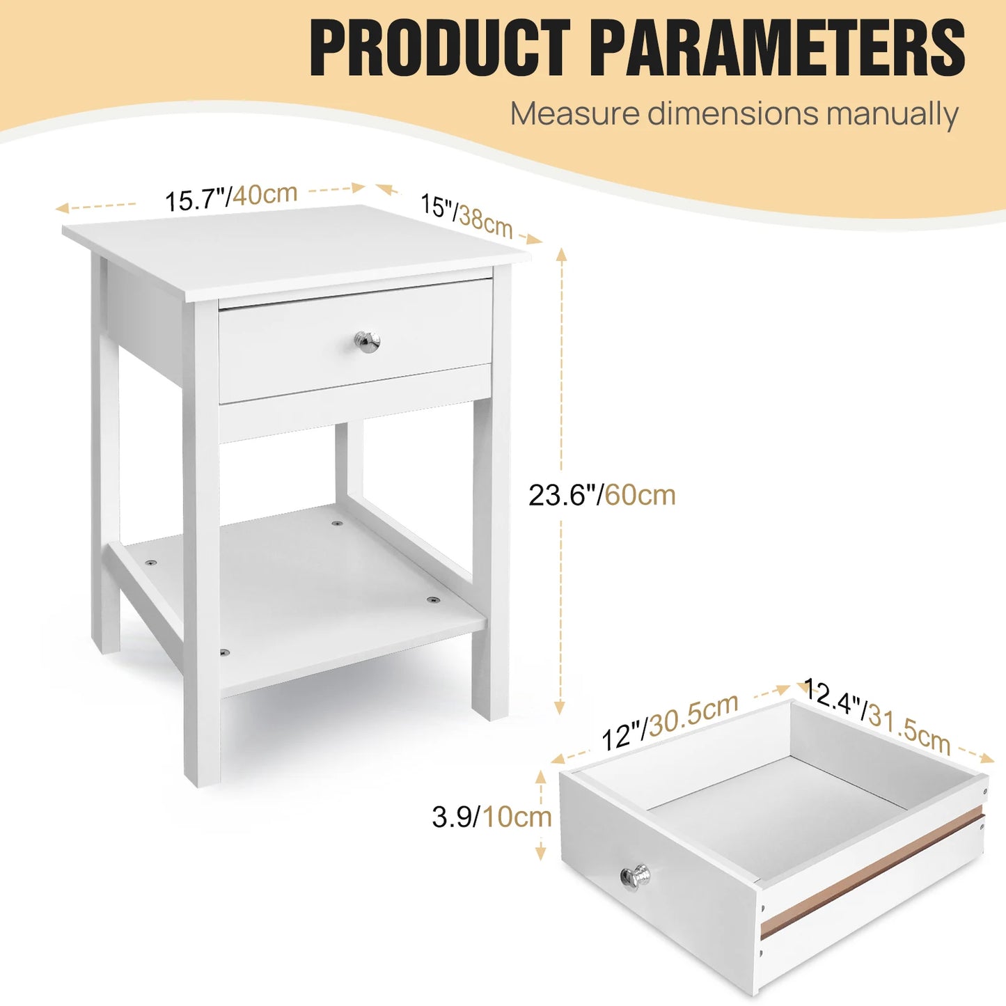 Bedroom night stand with drawer