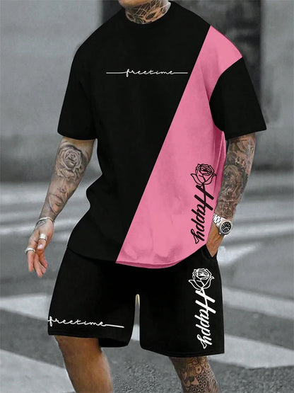 Fashion t-shirt shorts suit