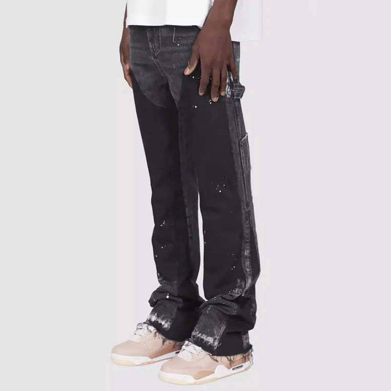 Men's Painting Patch Baggy Stacked Jeans
