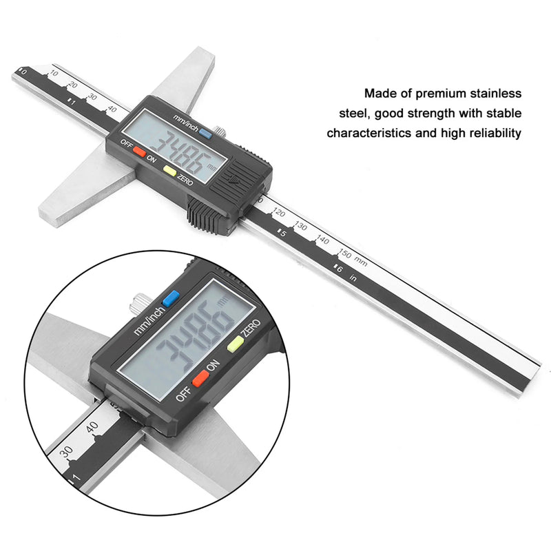 High Accuracy Stainless Steel Digital Depth Vernier Caliper Gauge