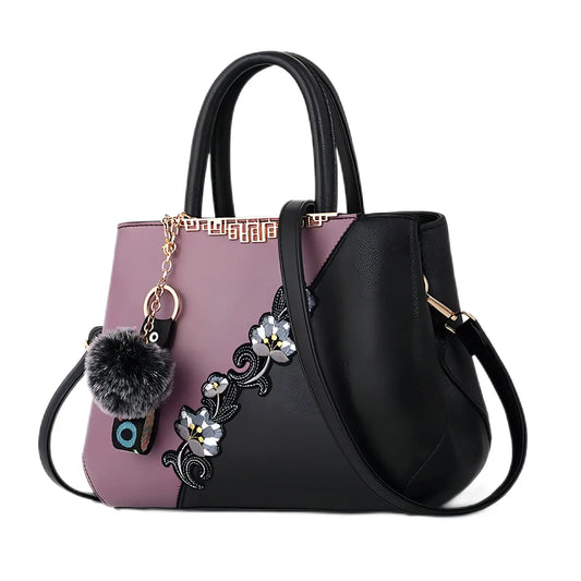 Elegant embroidery shoulder handbag