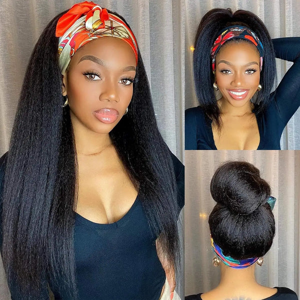 Kinky Straight Headband Synthetic Wig