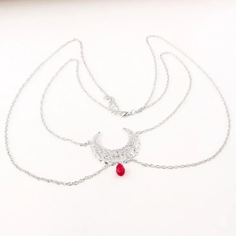 Gothic Hollow Moon Head Chain