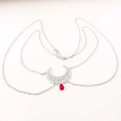 Gothic Hollow Moon Head Chain