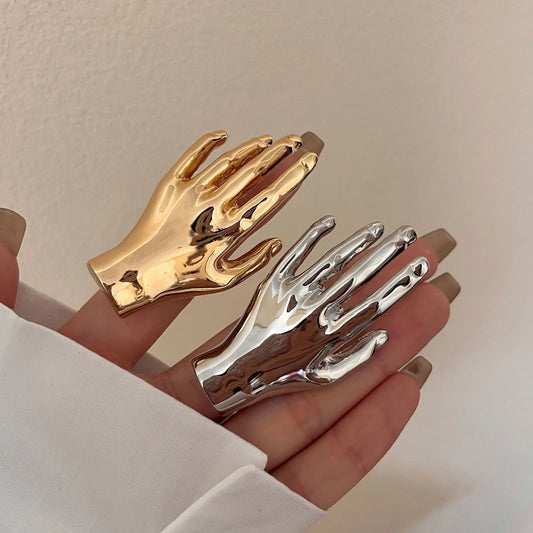 Minimalist Hand - Shaped Statement Ring
