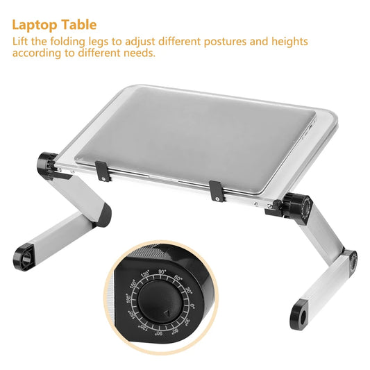 Aluminum alloy adjustable folding laptop tray stand