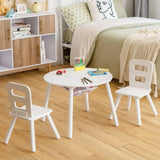 Kid's Round Wooden Activity Table & Chair Set