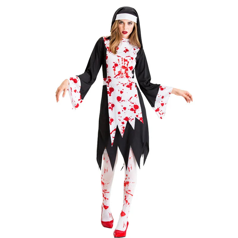 Vampire Print Long Halloween Costume