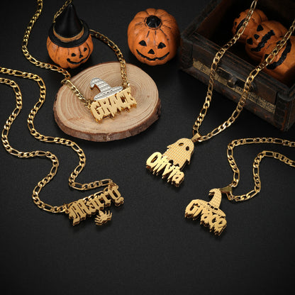 Halloween Double Layer Nameplate Necklace
