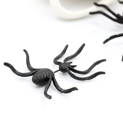 3D Horror Personality Black Spider Halloween Earrings