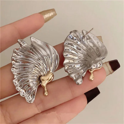 Asymmetry Wing Metal Earrings