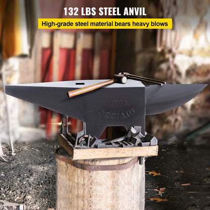 Single round horn anvil steel block