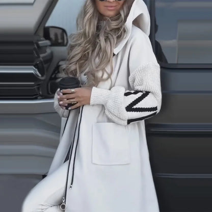 Casual patchwork long coat