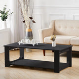 Simple Wooden 2 Tier Coffee Table