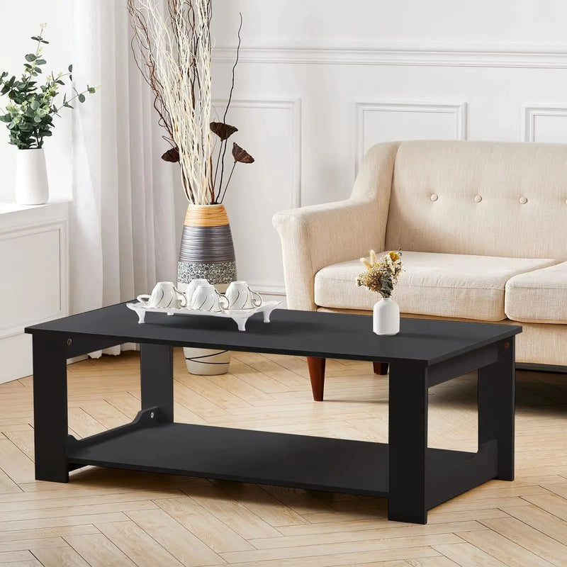 Simple Wooden 2 Tier Coffee Table