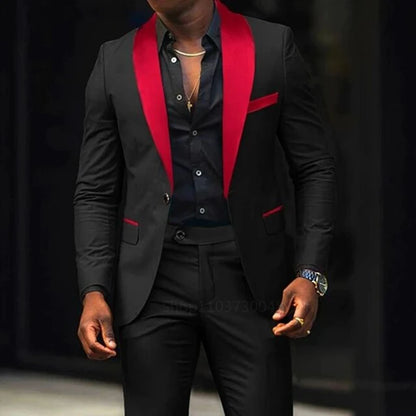 Casual 2 piece men's wedding suits