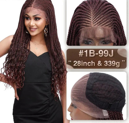 28inch cornrow braids lace wigs