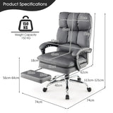 Ergonomic Padded Reclining Chair With Retractable Footrest