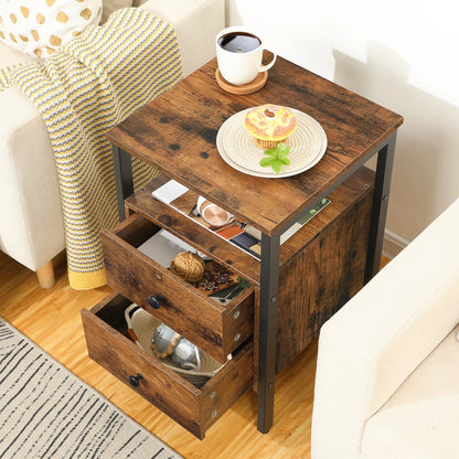 Nightstand bedside table with 2 drawers