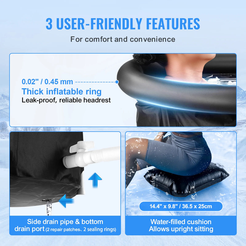 Portable Cold Water Folding Bathtub