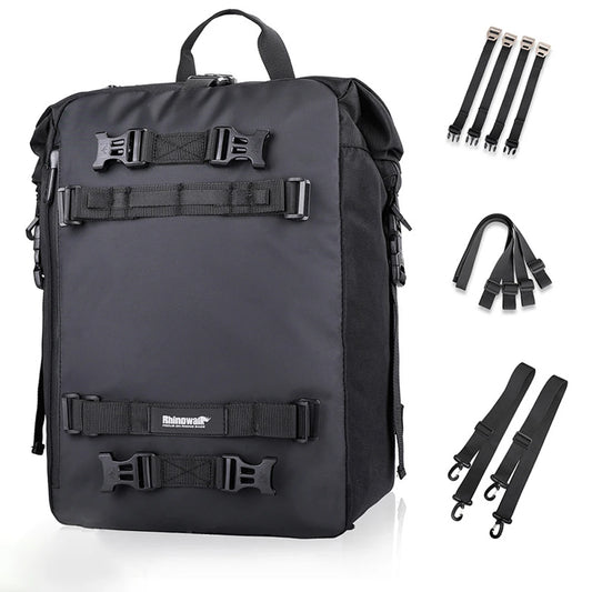 Multi-function motorbike saddle rack luggage bag