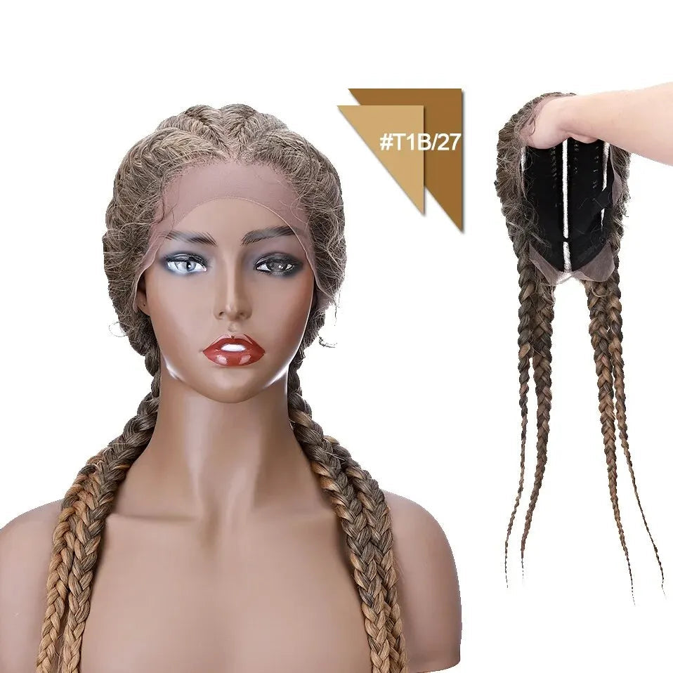 Synthetic 27inches dutch braids wig with baby hair