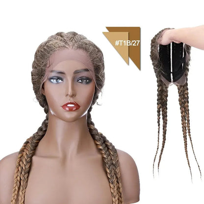 Synthetic 27inches dutch braids wig with baby hair