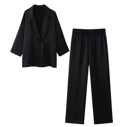 Women's double breasted jacket & pants set