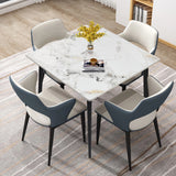 Dining Table with Sintered Stone Top and Metal Legs