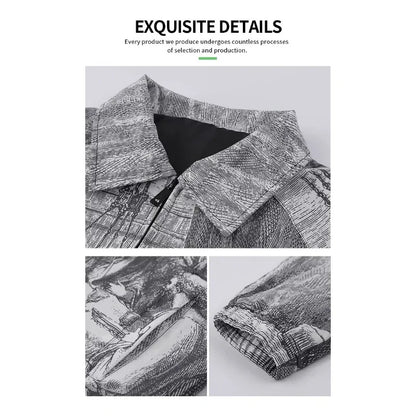Male paint printing silk vintage jacket