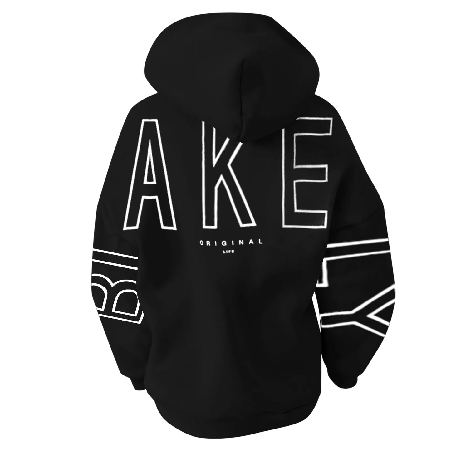 Women's letter printed long sleeved hooded pullover