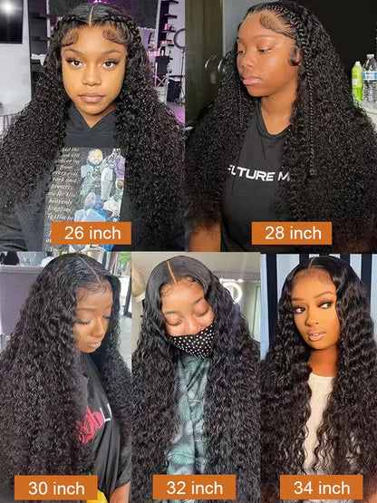 Deep wave human hair frontal wig