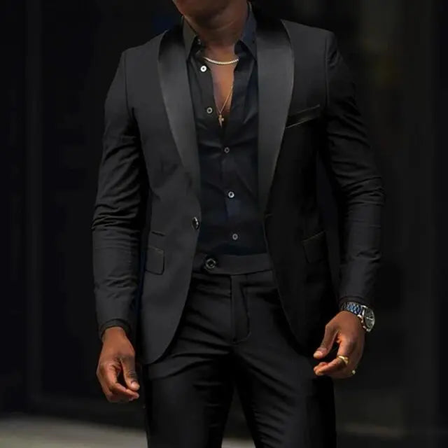 Casual 2 piece men's wedding suits