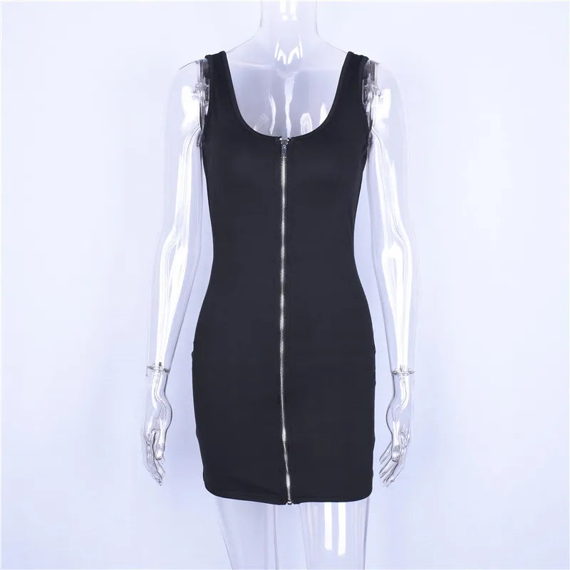 Summer Sexy Zipper Halter Dress