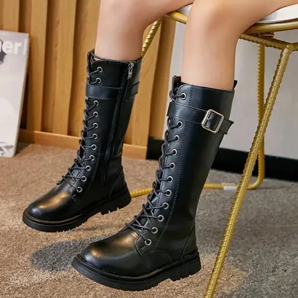 Girls Knee-High Martin Boots